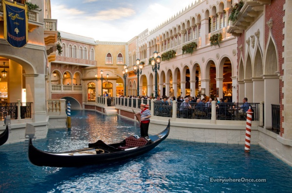Las Vegas Venetian Hotel, Venice, Canals, Vaporetto