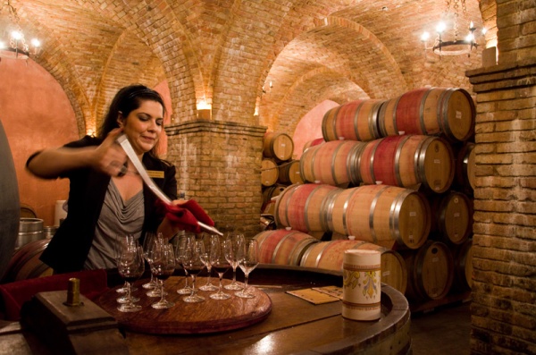 Castello di Amorosa Cellar and Barrel Tasting