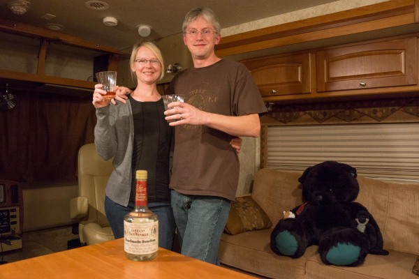Toasting our last night in the RV