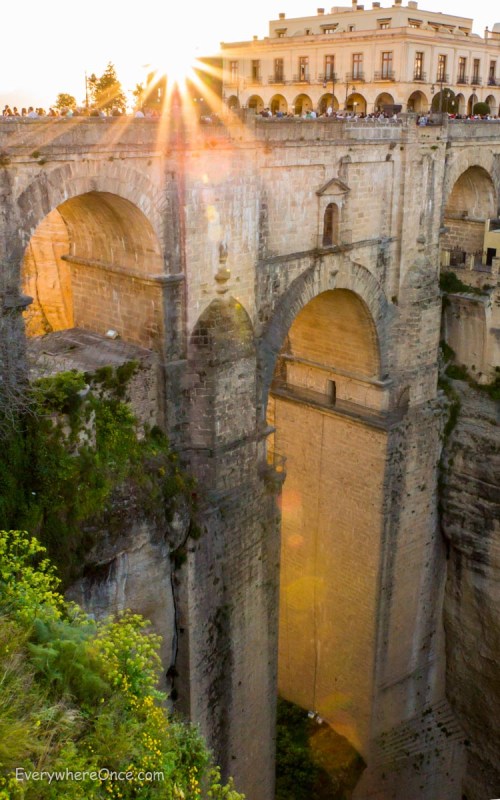 Sunset on New Bridge (Puente Nuevo), Ronda, Spain