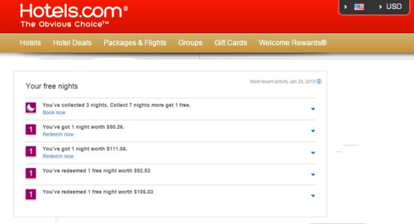 Book 10 nights through Hotels.com and get one night free