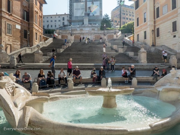 The Spanish Steps at 8:40 in the morning are quite a different experience than at 6:30 in the evening (above)