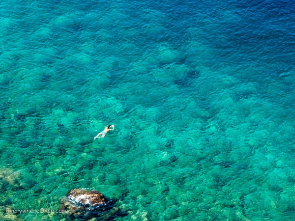 Woman swimming in the Adriatic